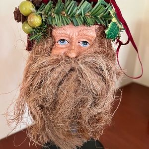 Santa Face Resin Ornament